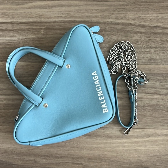 Balenciaga Triangle Clutch Bag- Size: OS - Color: Blue - Condition: LIKE NEW - Picture 3 of 3